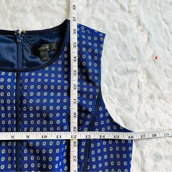 J. Crew Paneled Sheath Dress. Navy White & green Design - Picture 10 of 11